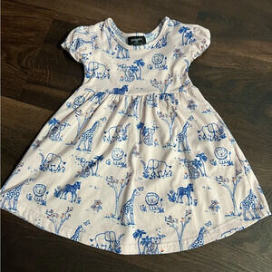 Picapino 12 month baby girls dress pink and blue zoo animals